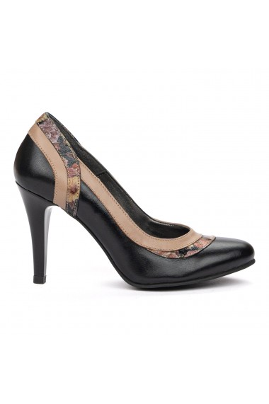 Pantofi dama eleganti din piele naturala neagra 9486