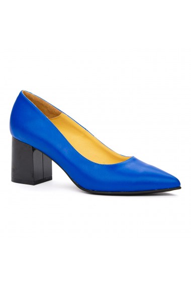 Pantofi dama din piele naturala albastra 9461