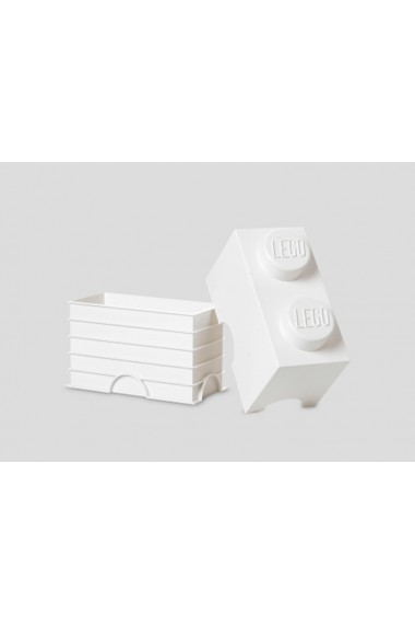 Cutie depozitare Lego 1x2 alb