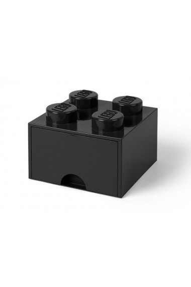 Cutie depozitare Lego 2x2 cu sertar negru