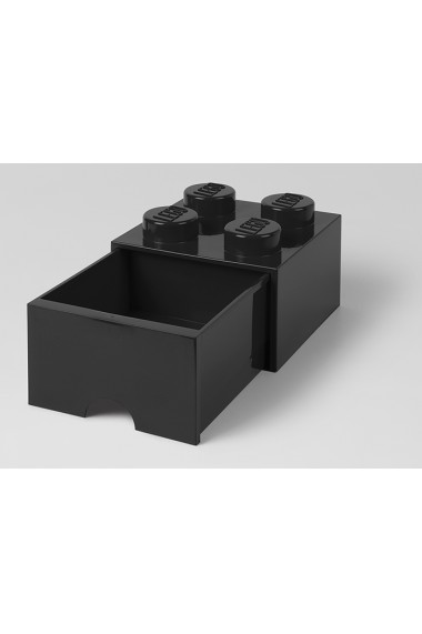 Cutie depozitare Lego 2x2 cu sertar negru