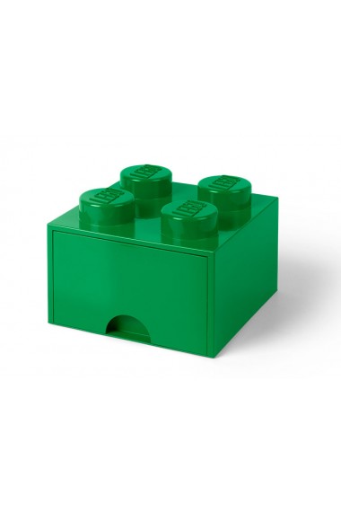 Cutie depozitare LEGO 2x2 cu sertar verde