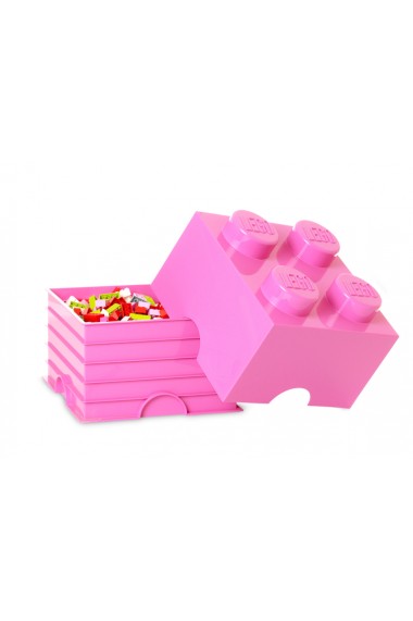 Cutie depozitare Lego 2x2 roz