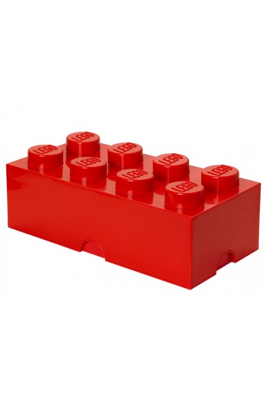 Cutie depozitare Lego 2x4 rosu