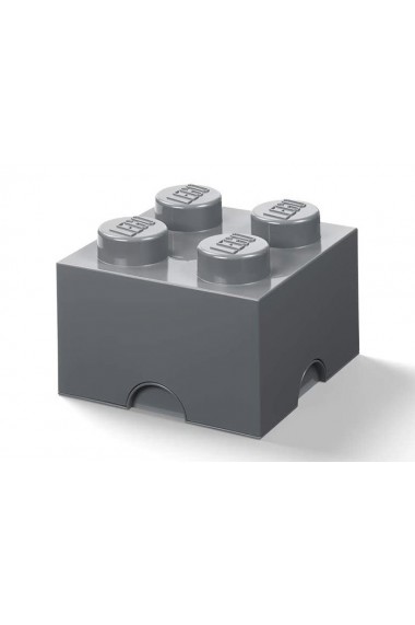 Cutie depozitare LEGO 2x2 gri inchis