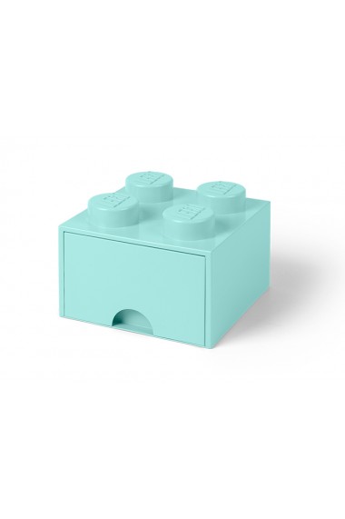 Cutie depozitare Lego 2x2 cu sertar aqua