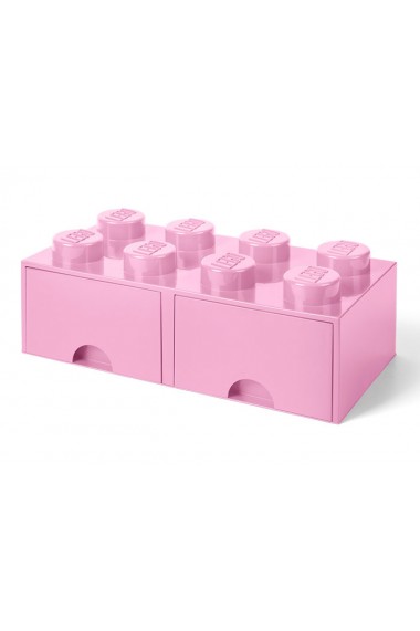 Cutie depozitare Lego 2x4 cu sertare roz