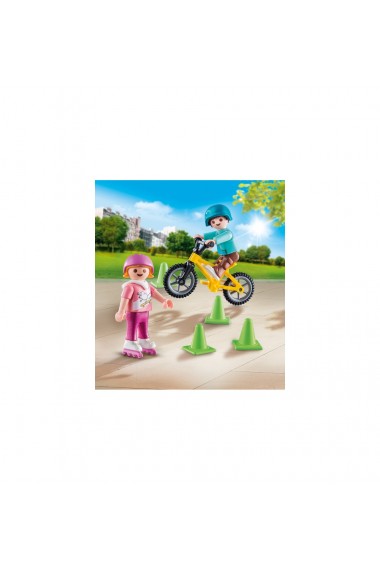 Figurina copii cu role si bicicleta Playmobil