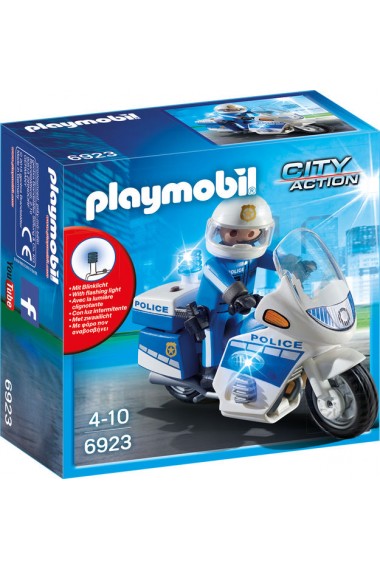 Motocicleta Politiei cu led Playmobil City Action