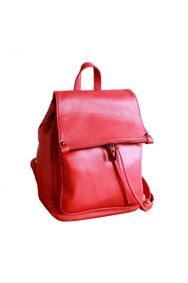 Rucsac din piele rosie model R100