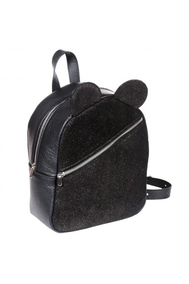 Rucsac dama din piele naturala neagra - Mickey