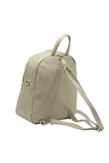 Rucsac piele bej cu fermoare model 58254