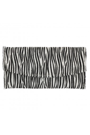 Plic de ocazie model zebra din piele naturala cu par