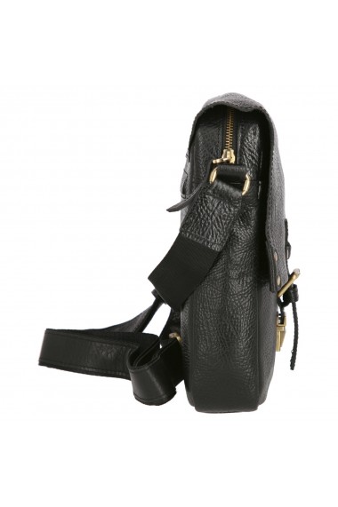 Borseta tip geanta de umar din piele naturala neagra model Tony Bellucci T5130