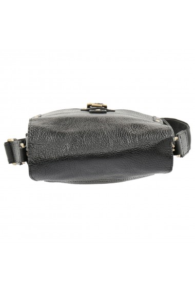 Borseta tip geanta de umar din piele naturala neagra model Tony Bellucci T5130