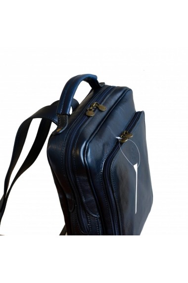 Rucsac unisex din piele bleumarin inchis model R107