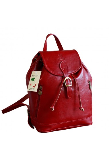 Rucsac unisex din piele bordo model R110