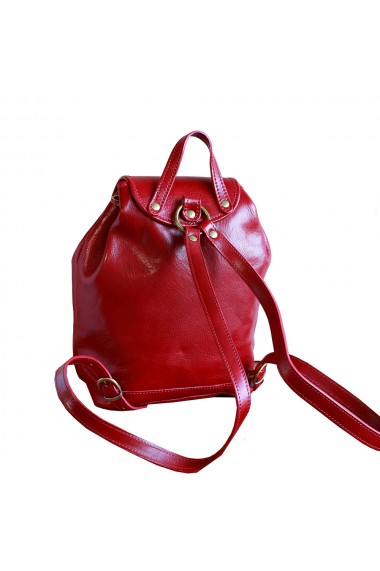 Rucsac unisex din piele bordo model R110