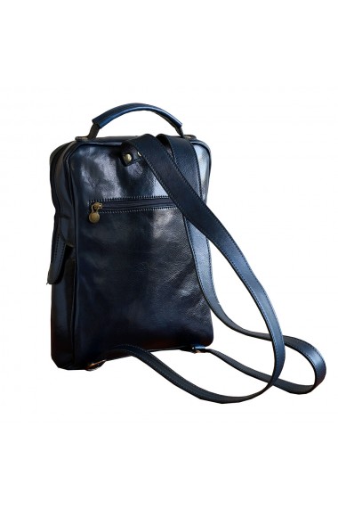 Rucsac unisex din piele bleumarin model R106