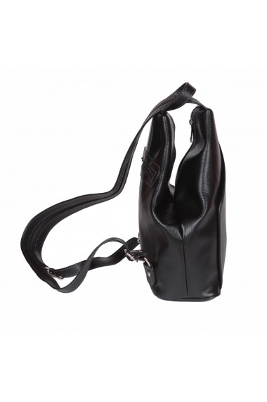 Rucsac/geanta din piele naturala moale neagra model 133