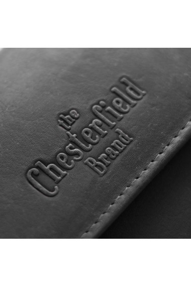Portofel The Chesterfield Brand cu protectie anti scanare RFID din piele naturala moale neagra Ascot