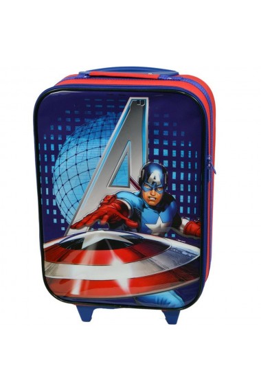 Troler cabina copii Model Avengers Disney-Captain America rosu-albastru 47 x 32 x 16 cm