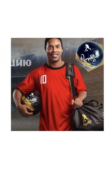 Minge fotbal marimea 5 Ronaldinho negru/galben