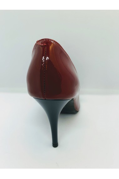 Pantofi stiletto din piele lac accesorizati cu funde supradimensionate Diane Marie