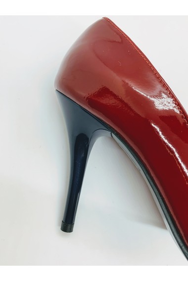 Pantofi stiletto din piele lac accesorizati cu funde supradimensionate Diane Marie
