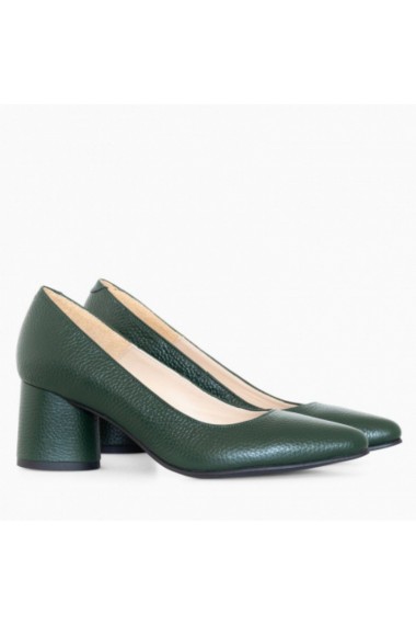 Pantofi dama din piele naturala cu toc rotund culoare verde marca Diane Marie