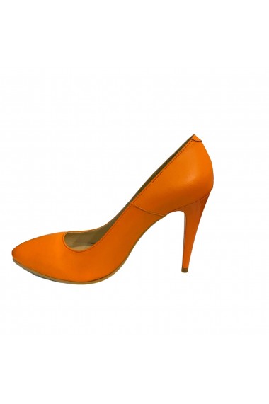 Pantofi stiletto portocalii piele naturala Diane Marie