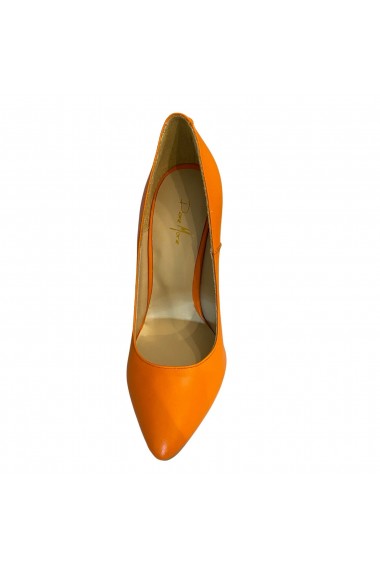 Pantofi stiletto portocalii piele naturala Diane Marie