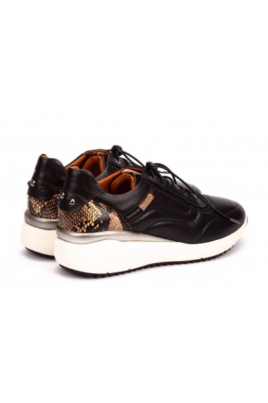 Pantofi dama casual Pikolinos SELLA W6Z-6695C1 piele naturala negri cu print sarpe