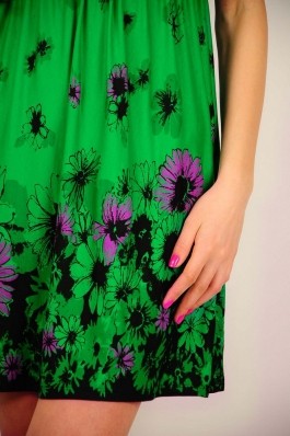 Rochie RVL Fashion Day Dreaming verde, cu flori