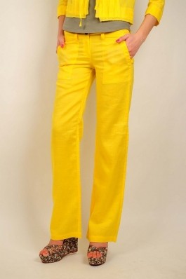 Pantaloni RVL Fashion din in galben