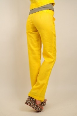 Pantaloni RVL Fashion din in galben