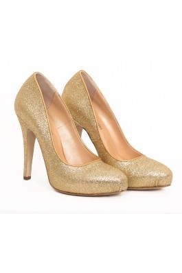 Pantofi CONDUR by alexandru cu glitter auriu