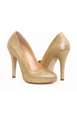 Pantofi CONDUR by alexandru cu glitter auriu