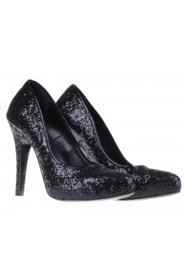 Pantofi CONDUR by alexandru cu glitter negru, din piele