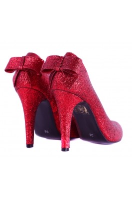 Pantofi CONDUR by alexandru glitter rosu cu funda, din piele