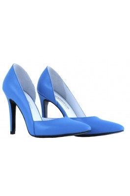Pantofi CONDUR by alexandru stiletto neon albastru, din piele