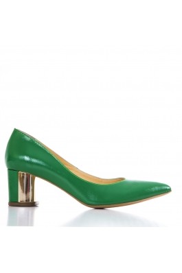 Pantofi cu toc CONDUR by alexandru verzi cu toc, din piele naturala