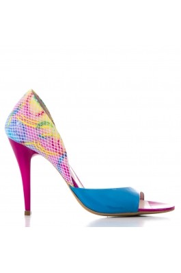 Pantofi cu toc CONDUR by alexandru multicolore, din piele lacuita