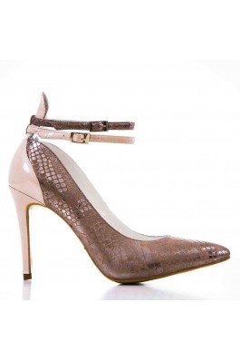 Pantofi pentru femei marca CONDUR by alexandru Nude Cu Imprimeu Grej