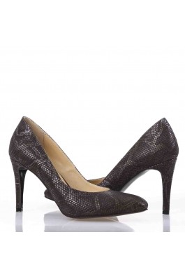 Pantofi cu toc pentru femei marca CONDUR by alexandru Maro cu imprimeu si toc