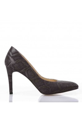 Pantofi cu toc pentru femei marca CONDUR by alexandru Maro cu imprimeu si toc