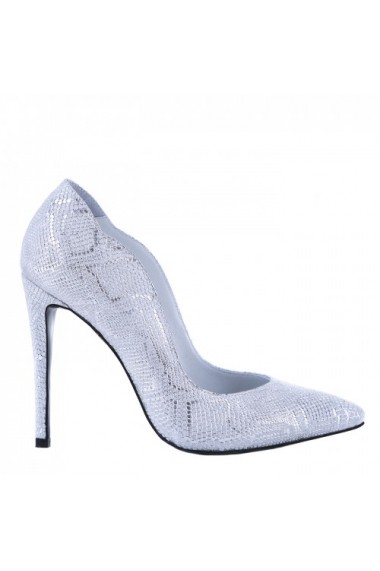 Pantofi cu toc pentru femei marca CONDUR by alexandru argintii cu toc