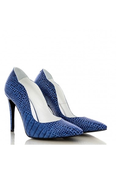 Pantofi cu toc CONDUR by alexandru din presaj albastru, toc inalt de 11 cm