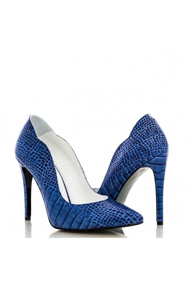 Pantofi cu toc CONDUR by alexandru din presaj albastru, toc inalt de 11 cm