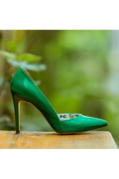 Pantofi cu toc CONDUR by alexandru Aime verde